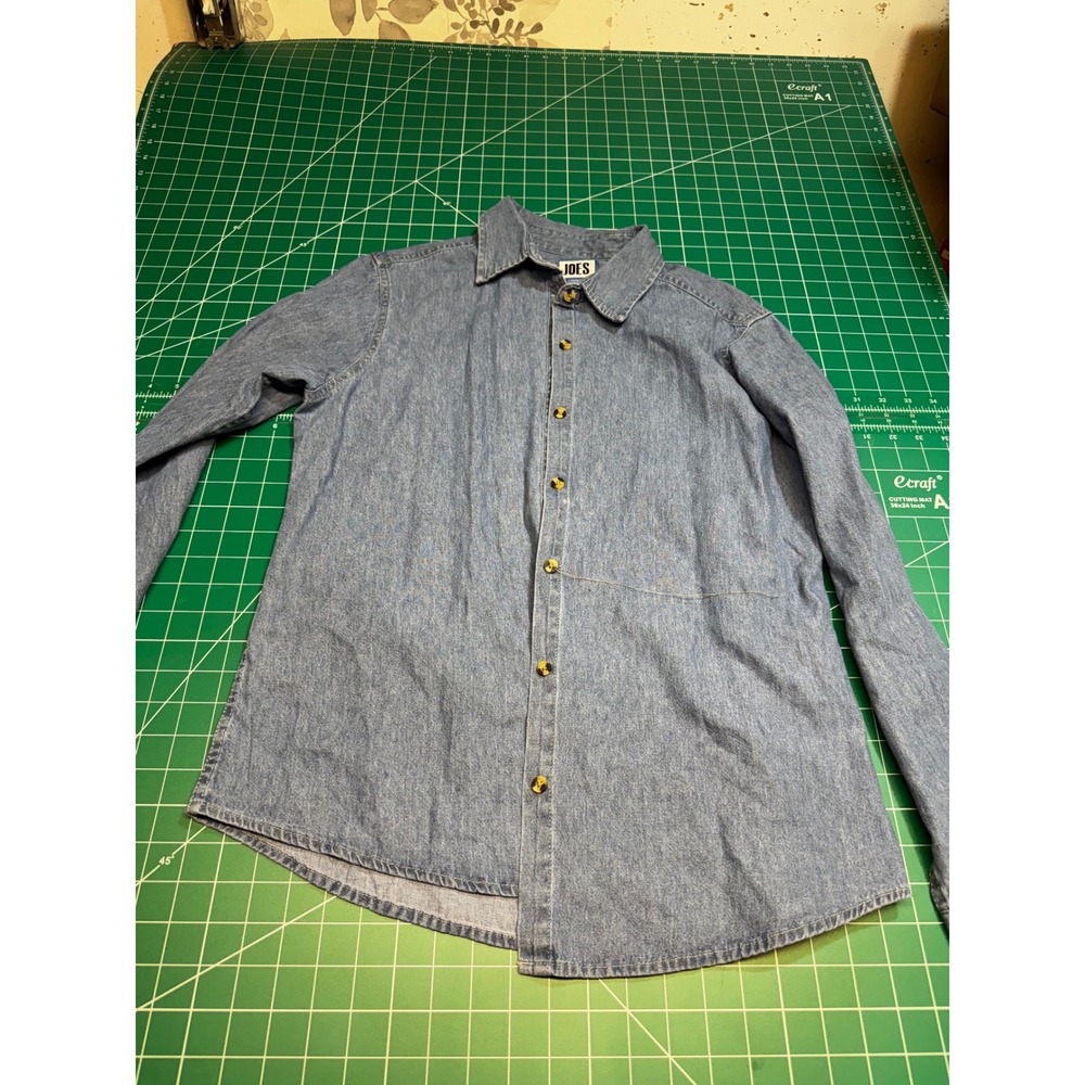 Joes USA Denim Button Down Shirt Womens Medium Blue Long Sleeve Jean Blouse